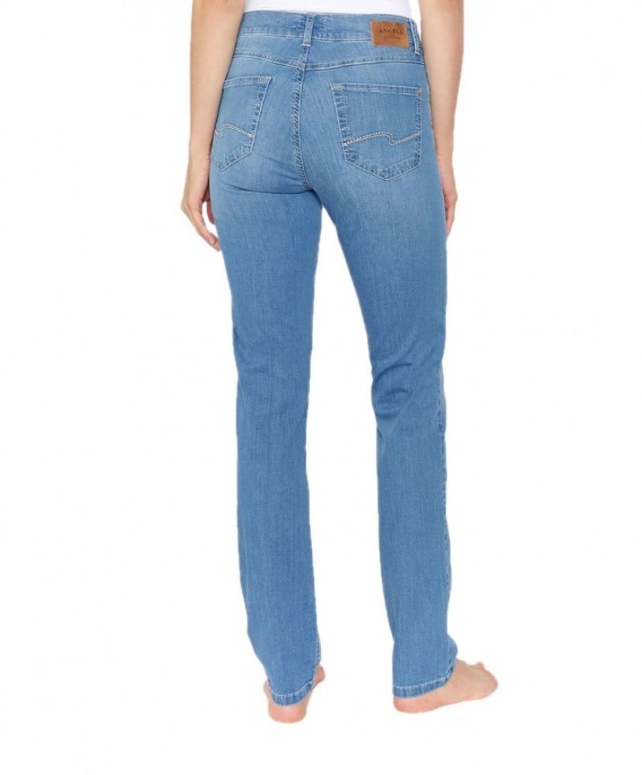 Damen Angels Regular | Angels Jeans Straight Fit In Hellblau Mit Crinkle-Effekt