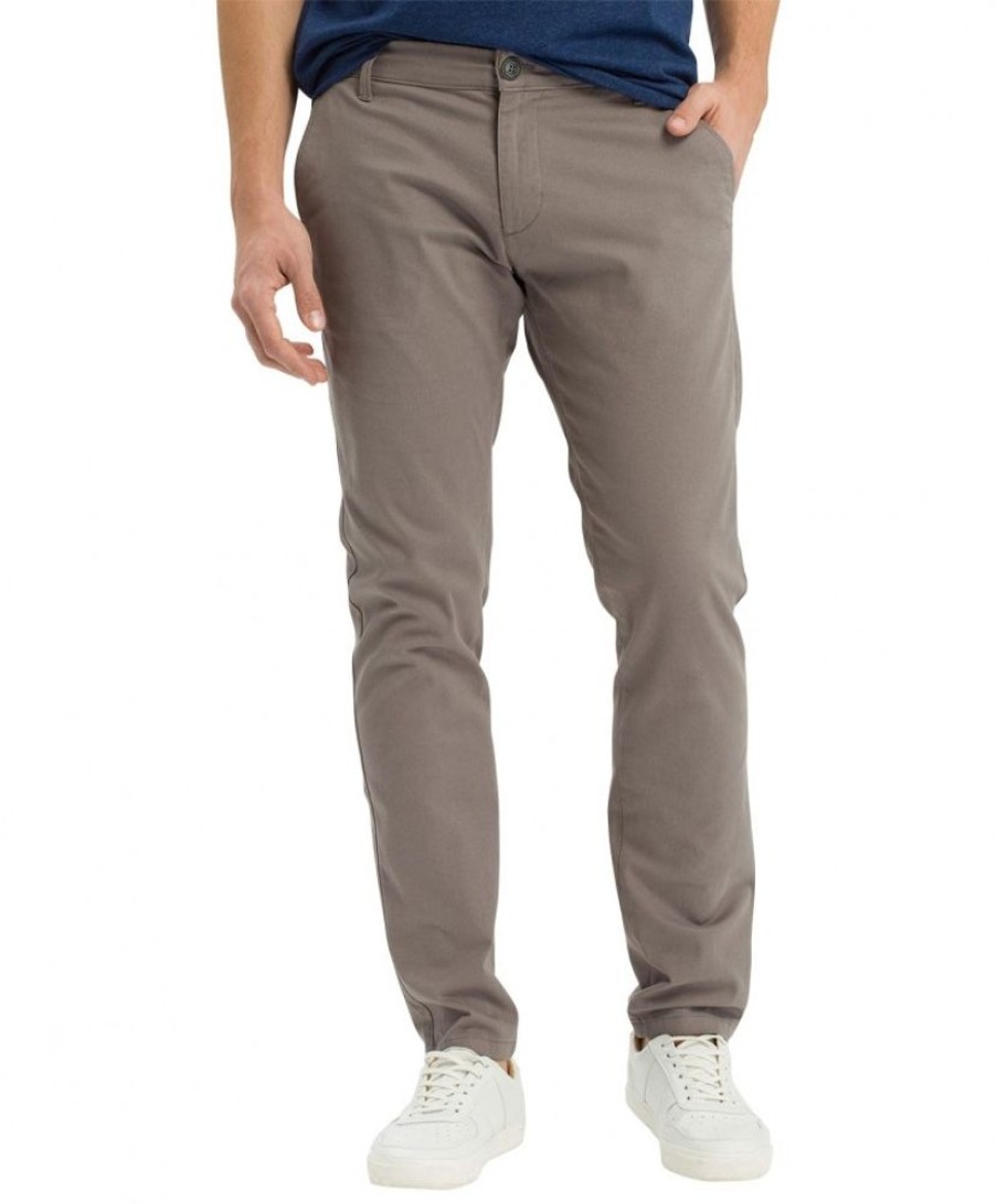 Herren Cross Chinohosen | Cross Chino-Hose Im Tapered Fit In Grey