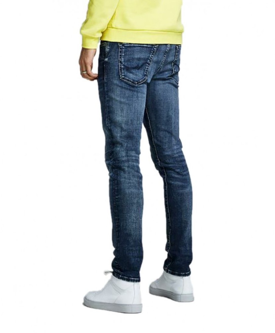 Herren Jack & Jones Slim Fit | Jack & Jones Jeans Slim Fit Glenn In Blauem Used-Look