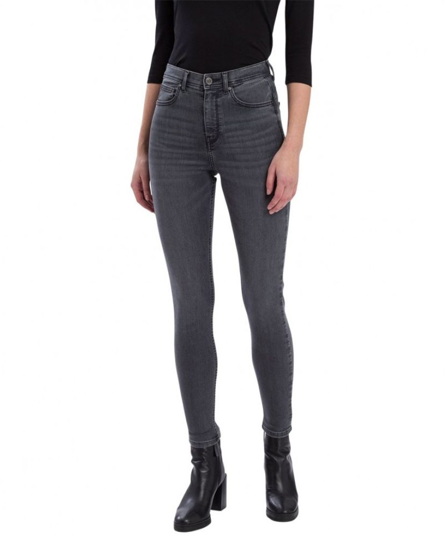 Damen Cross Skinny | Cross Jeans Skinny Fit Judy In Dunkelgrau Mit High Waist