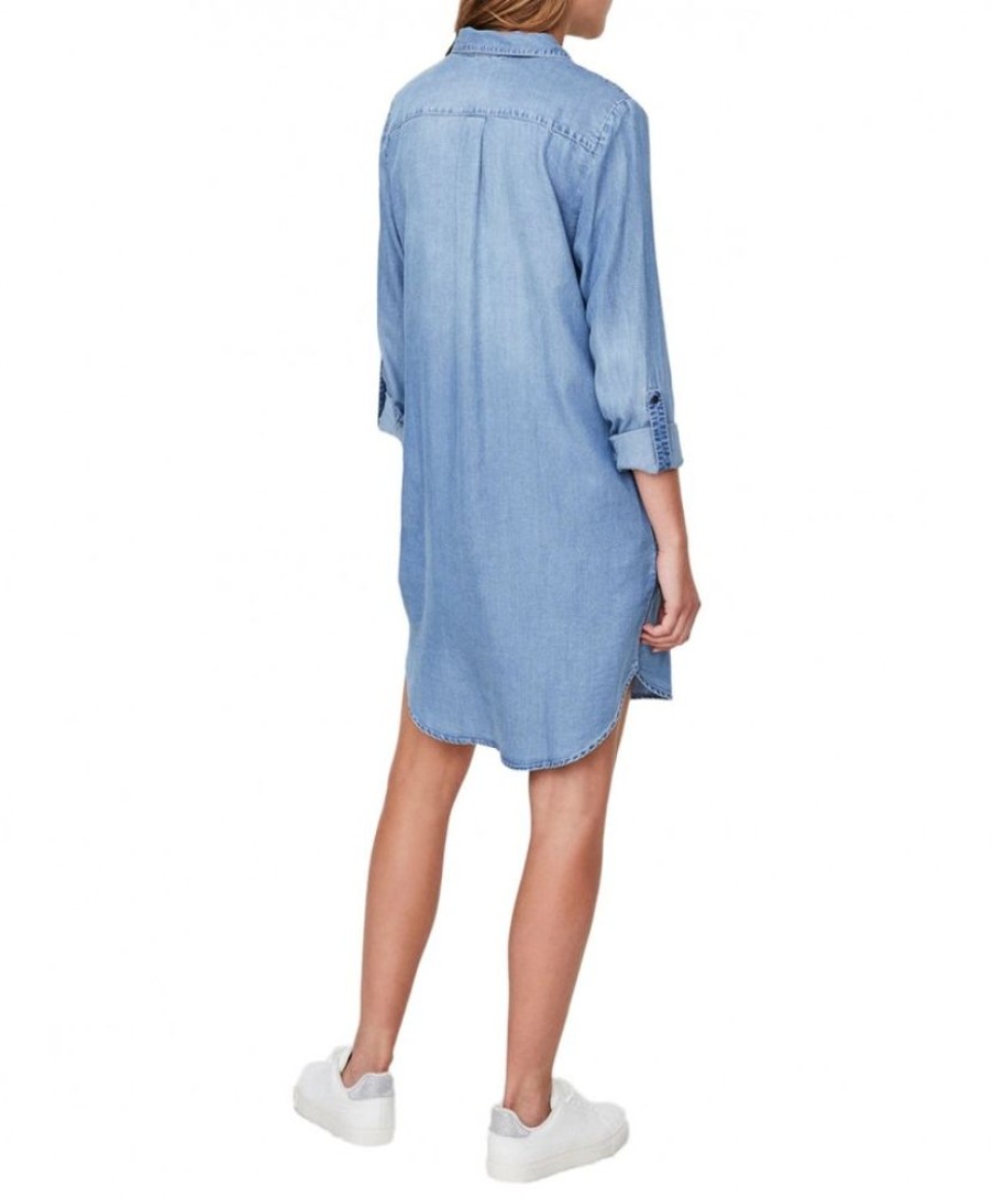 Damen Vero Moda Kleider | Vero Moda Jeanskleid Silla In Hellblauem Light Blue