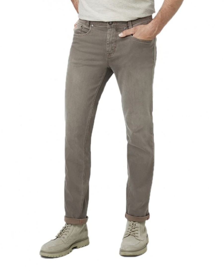 Herren Paddocks Stretch Jeans | Paddocks Ranger Pipe Jeans Hellbrauner Waschung