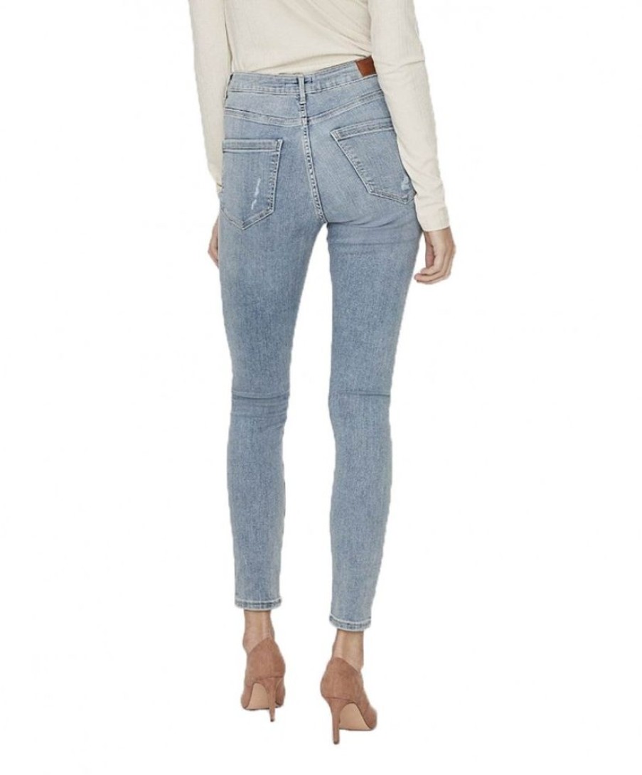 Damen Vero Moda Skinny | Vero Moda Sophia Jeans Mit High Waist Mit Destroyed Effekten