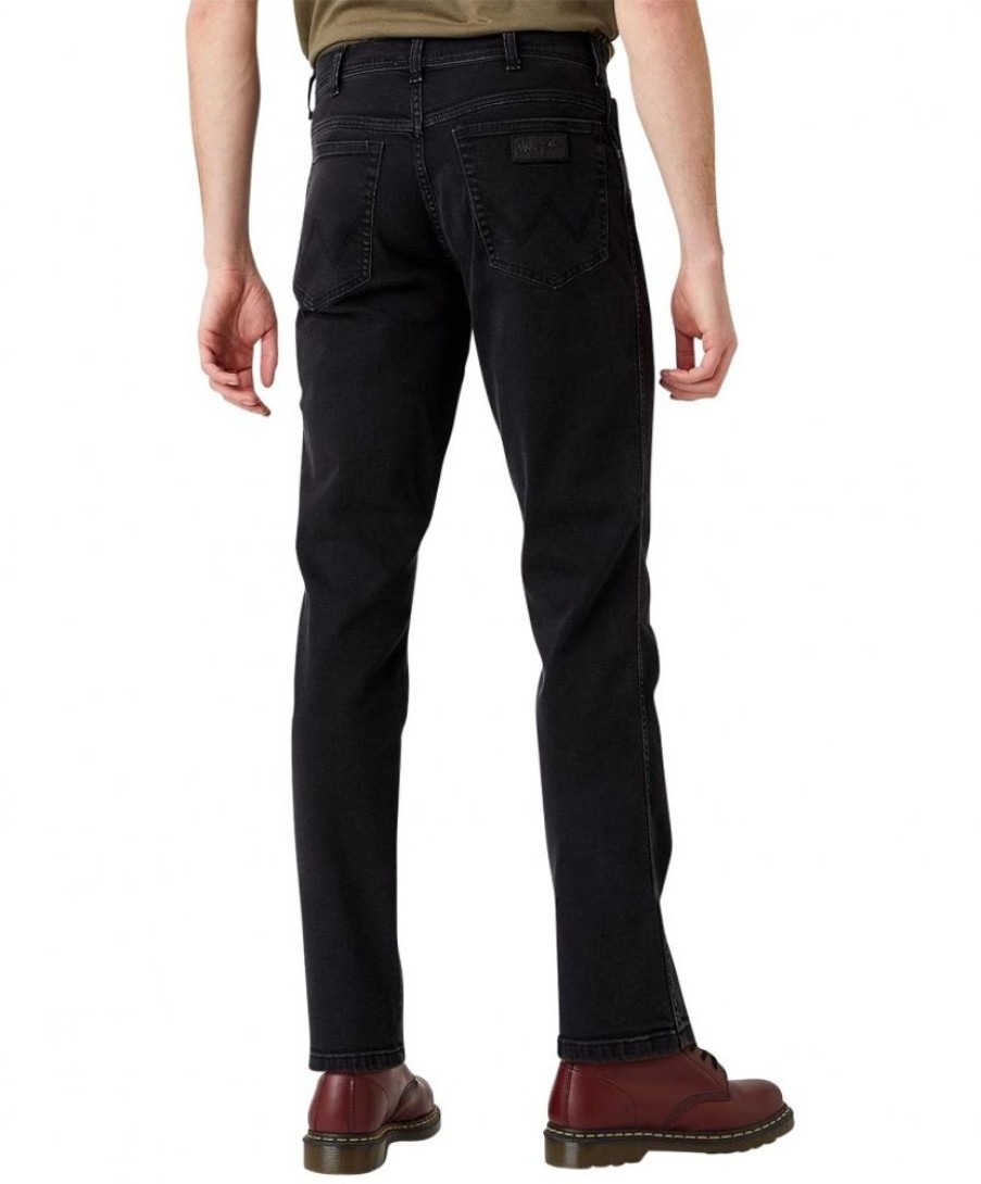 Herren Wrangler Slim Fit | Wrangler Jeans Slim Fit Texas Slim In Black Crow