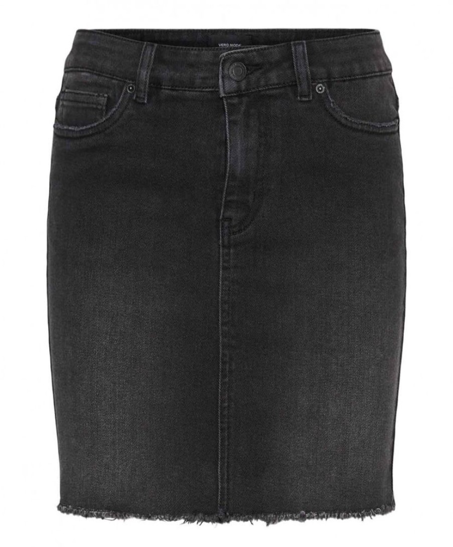 Damen Vero Moda Rocke | Vero Moda Jeansrock Faith In Schwarzem Black Denim