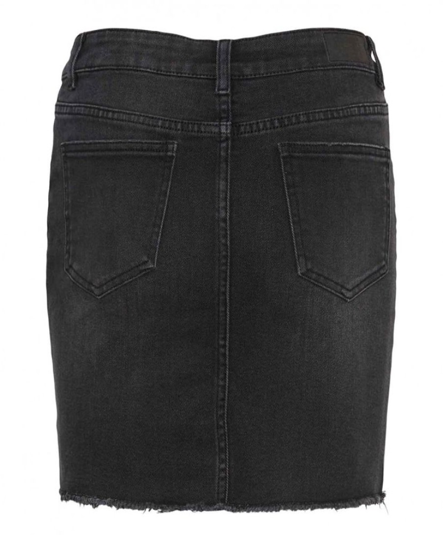 Damen Vero Moda Rocke | Vero Moda Jeansrock Faith In Schwarzem Black Denim