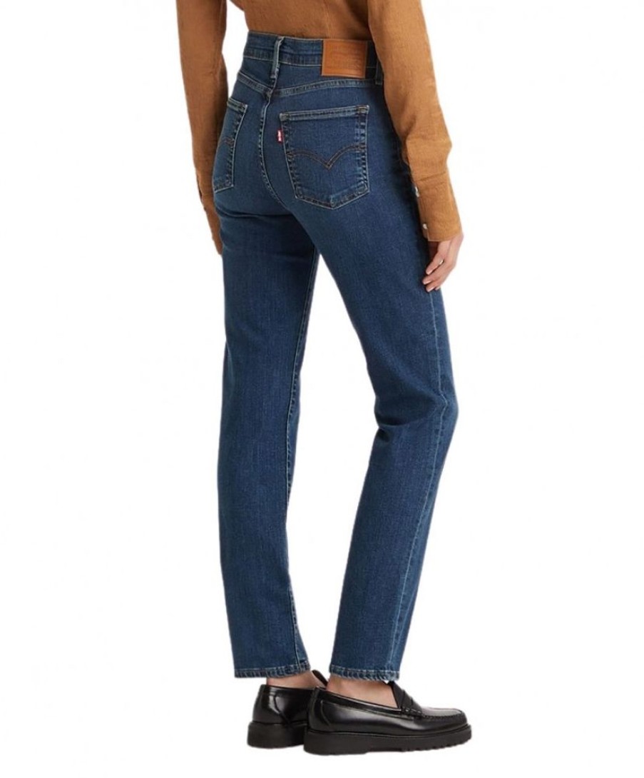 Damen Levis Slim Fit | Levis 724 Jeans Mit Hohem Bund In Dunkelblau