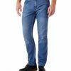 Herren Wrangler Stretch Jeans | Wrangler Jeans Greensboro In Hellblauem Bright Stroke