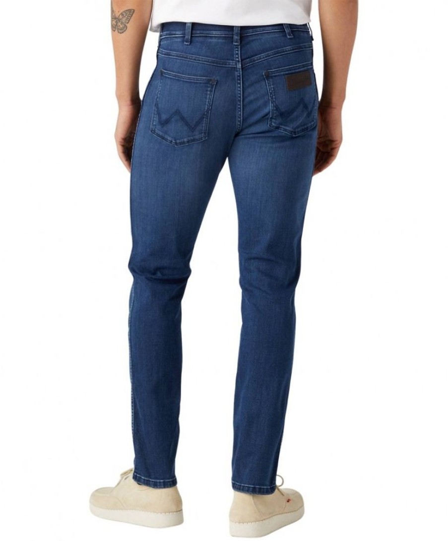 Herren Wrangler Stretch Jeans | Wrangler Larston Jeans Tapered In Apollo Waschung