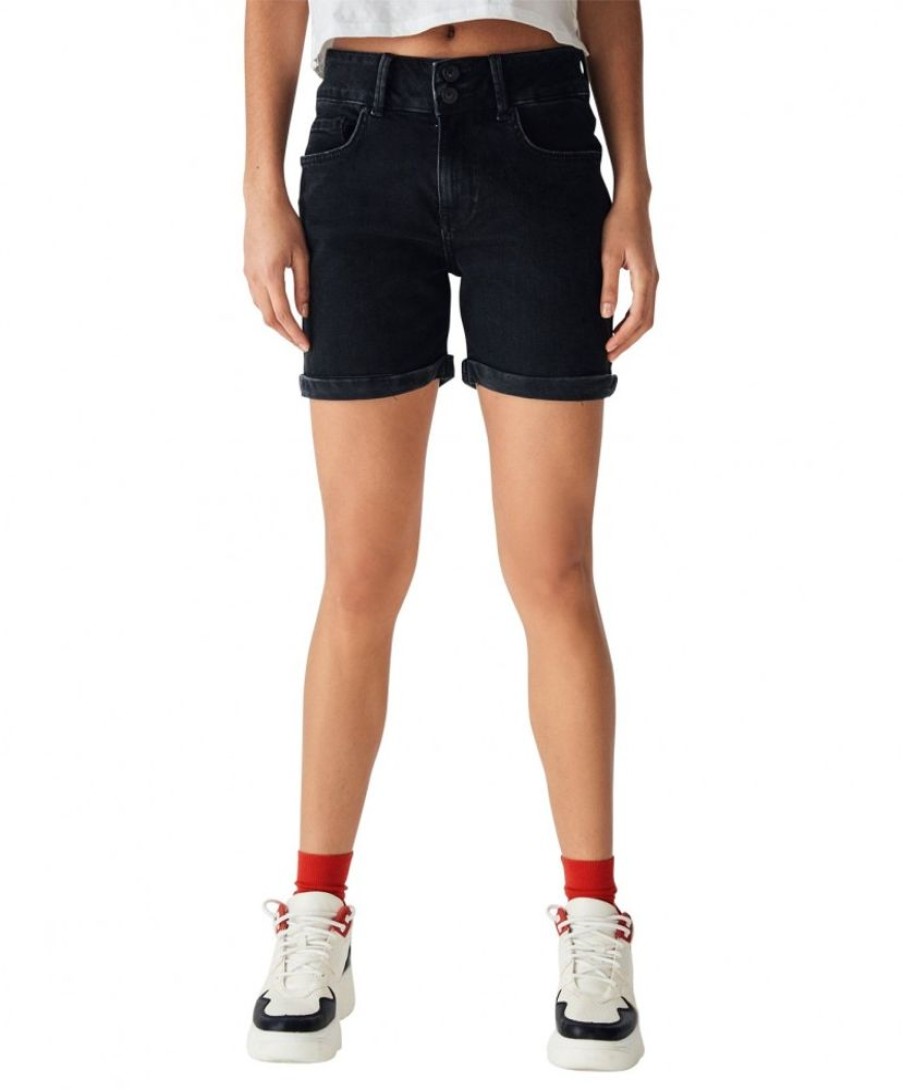 Damen LTB Shorts | Ltb Damen Jeansshorts Becky X In Schwarzem Ariela Safe