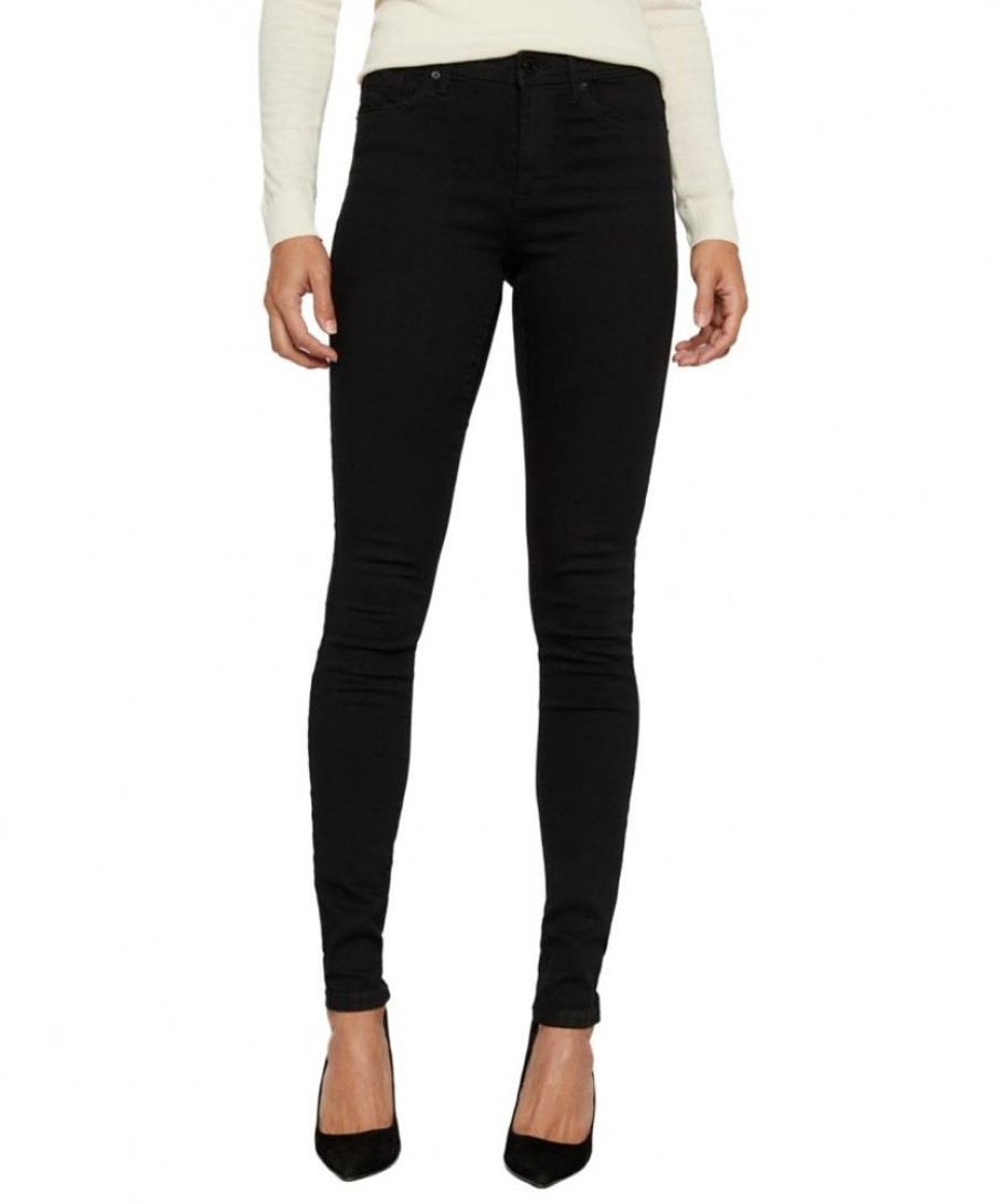 Damen Vero Moda Skinny | Vero Moda Jeans Skinny Fit Tanya In Schwarzem Black