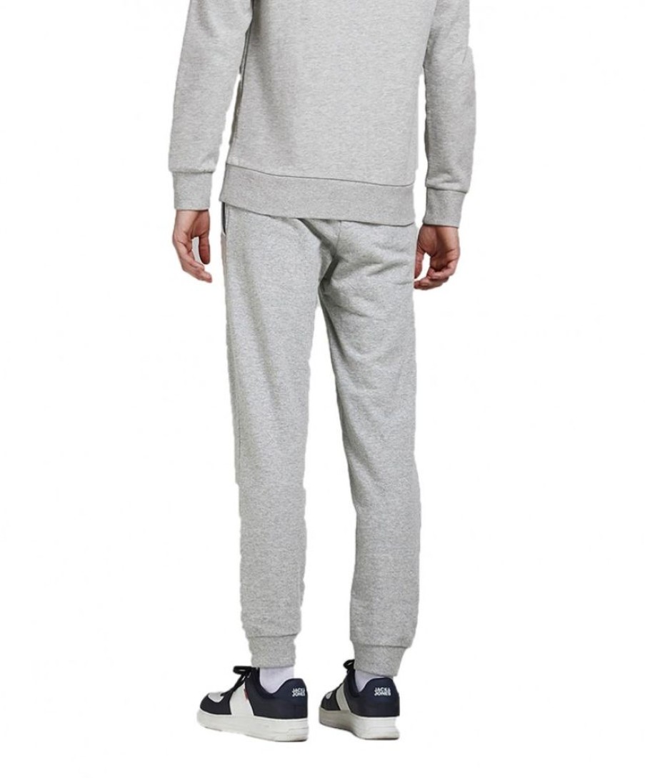 Herren Jack & Jones Jogginghosen | Jack & Jones Jogginghose Gordon Aus Hellgrauer Baumwolle