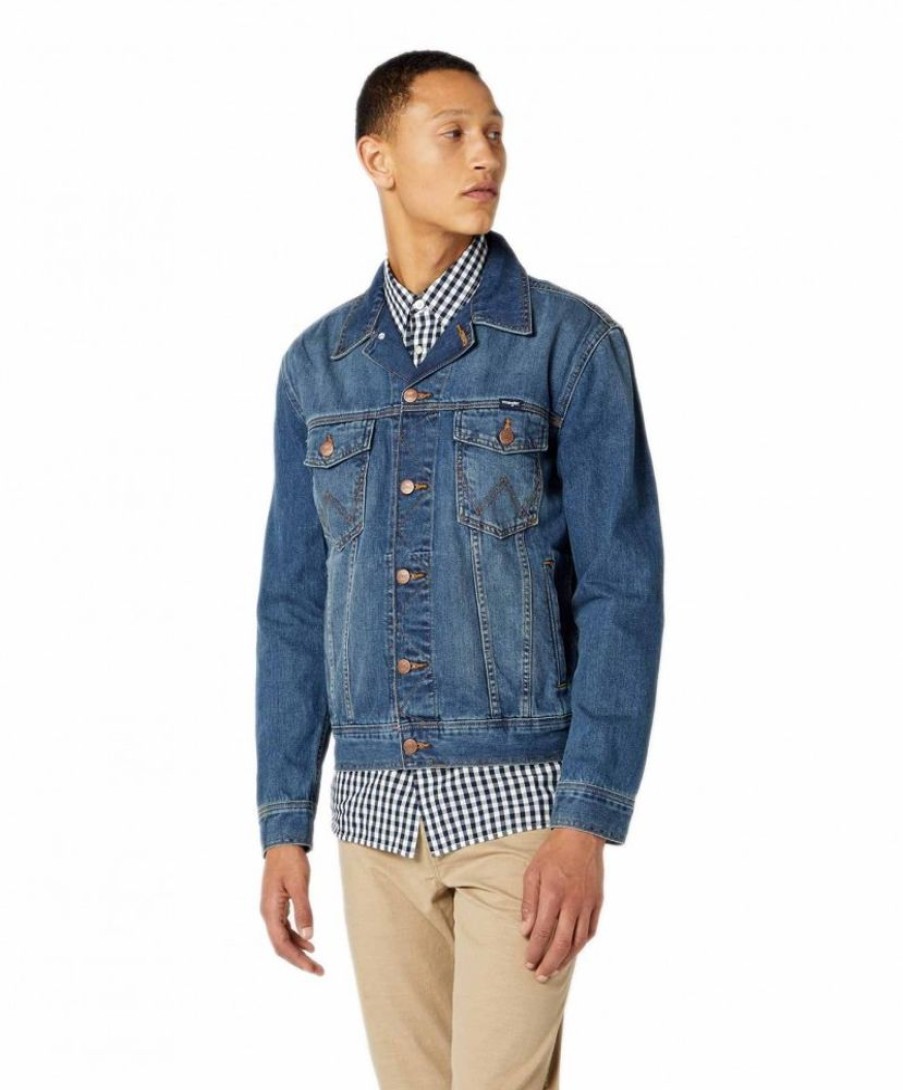 Herren Wrangler Jacken | Wrangler Herren Jeansjacke Classic In Mid Stone