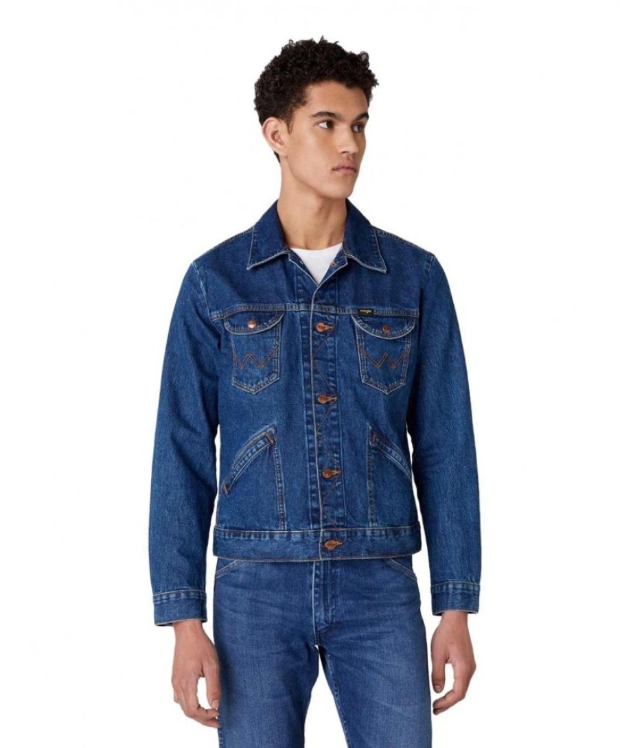 Herren Wrangler Jacken | Wrangler Jeansjacke Icons In Blauem In 6 Months