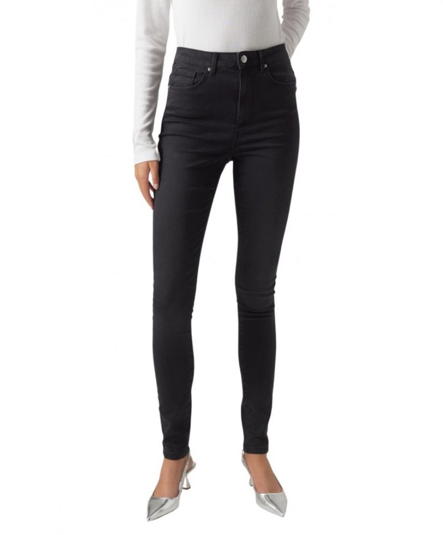 Damen Vero Moda Skinny | Vero Moda Sophia Jeans Mit Hohem Bund In Dunkelgrau