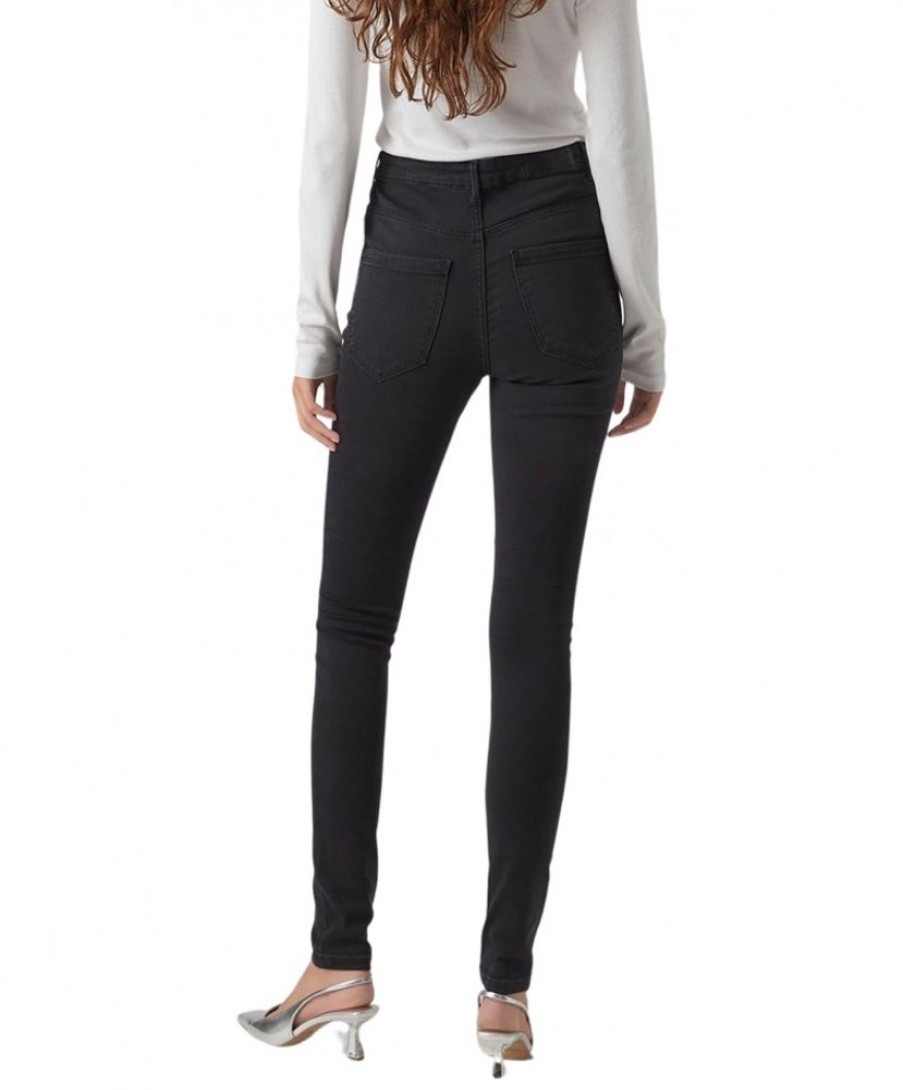 Damen Vero Moda Skinny | Vero Moda Sophia Jeans Mit Hohem Bund In Dunkelgrau