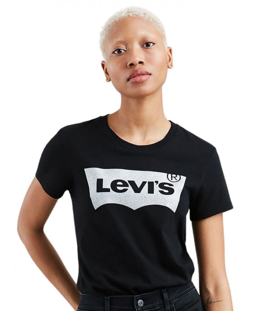 Damen Levis Shirts | Levis T-Shirts Perfect Tee Mit Logodruck In Schwarz