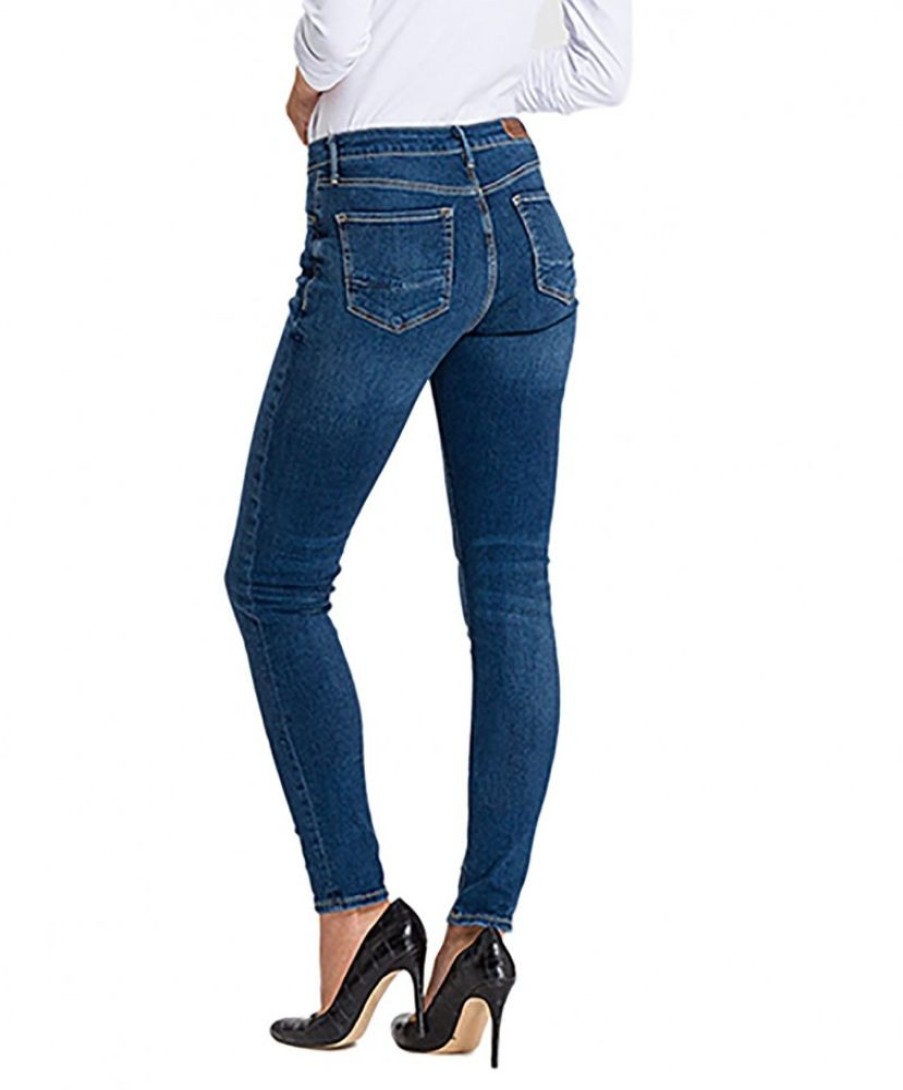 Damen Cross Skinny | Cross Jeans Alan - Skinny Fit Jeans In Mittelblauer Dark Waschung