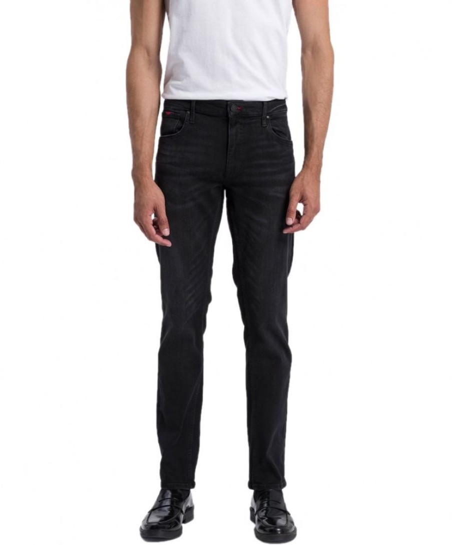 Herren Cross Stretch Jeans | Cross Jeans Damien Mit Slim Fit In Black Used