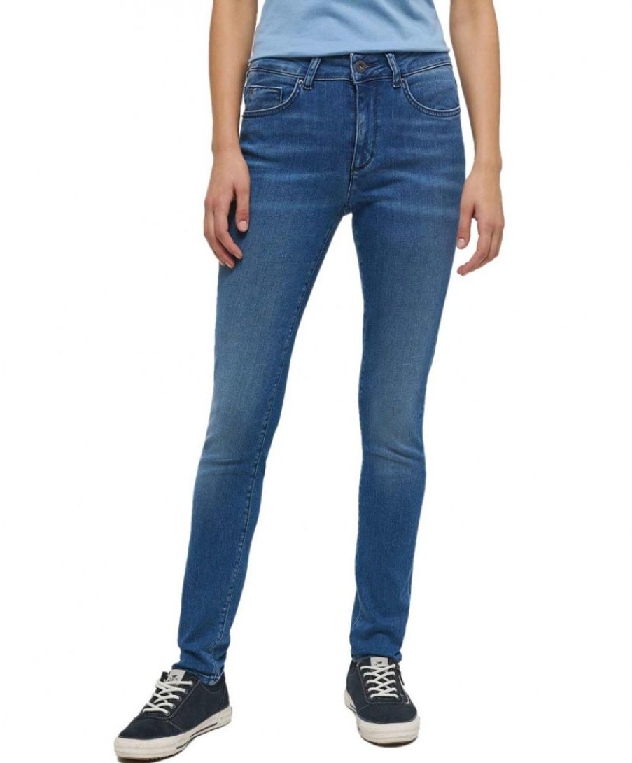 Damen Mustang Skinny | Mustang Shelby Skinny Jeans In Mittlerer Used Waschung