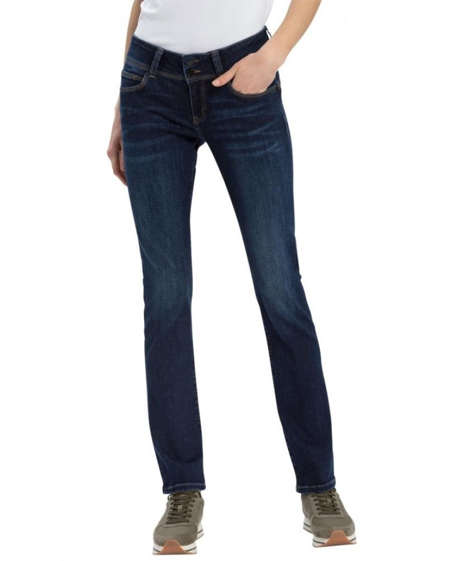 Damen Cross Regular | Cross Jeans Regular Fit Loie Mit Doppelknopf In Dark Blue