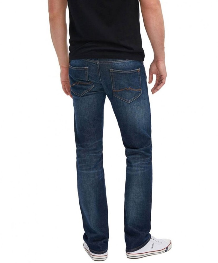 Herren Mustang Straight Leg | Mustang Straight Jeans Oregon In Dark Rinse Used