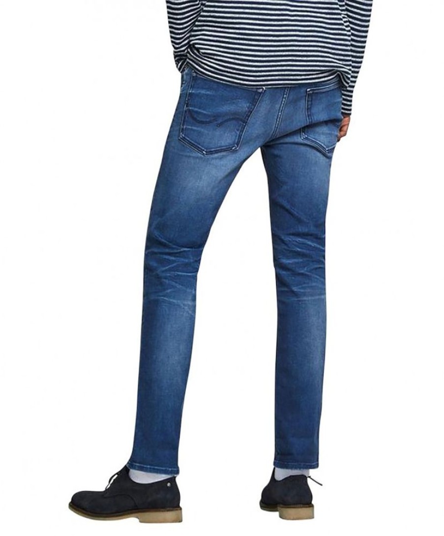 Herren Jack & Jones Slim Fit | Jack & Jones Slim Straight Jeans Tim In Marineblau