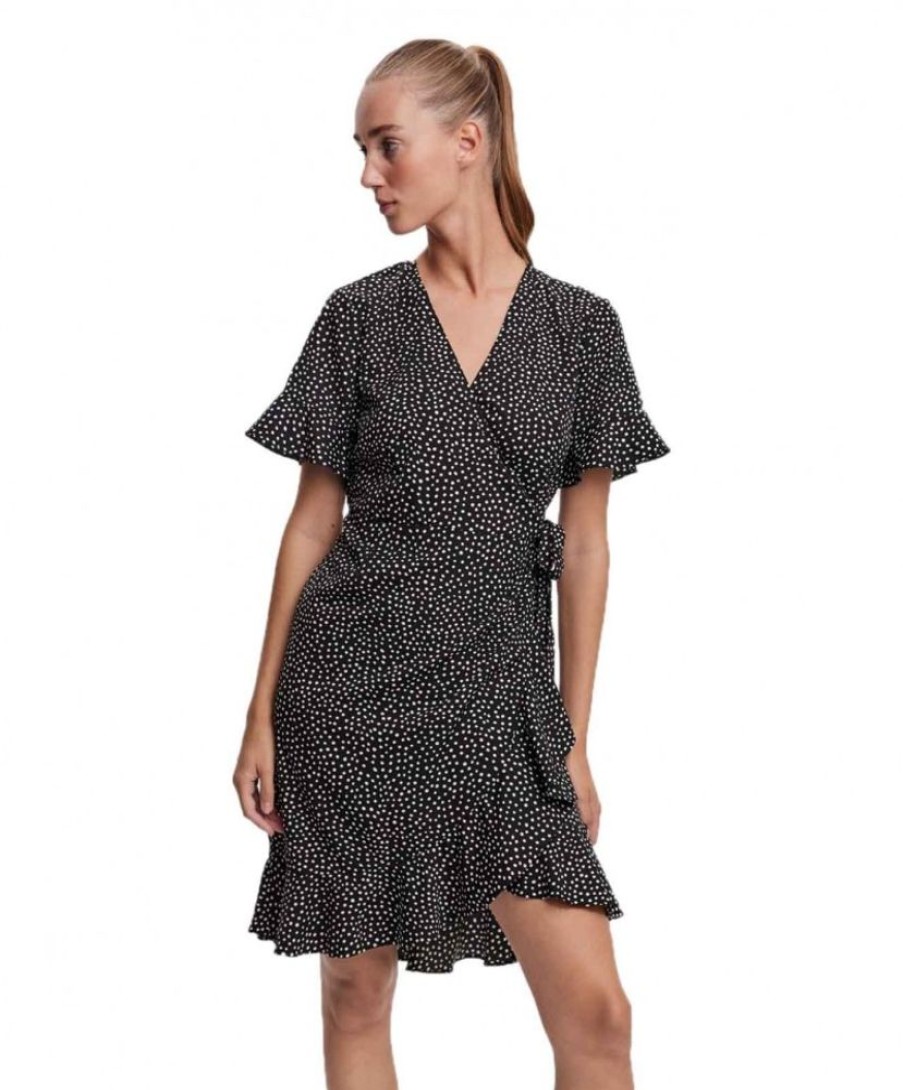 Damen Vero Moda Kleider | Vero Moda Wickelkleid Henna Im Punktchen-Style