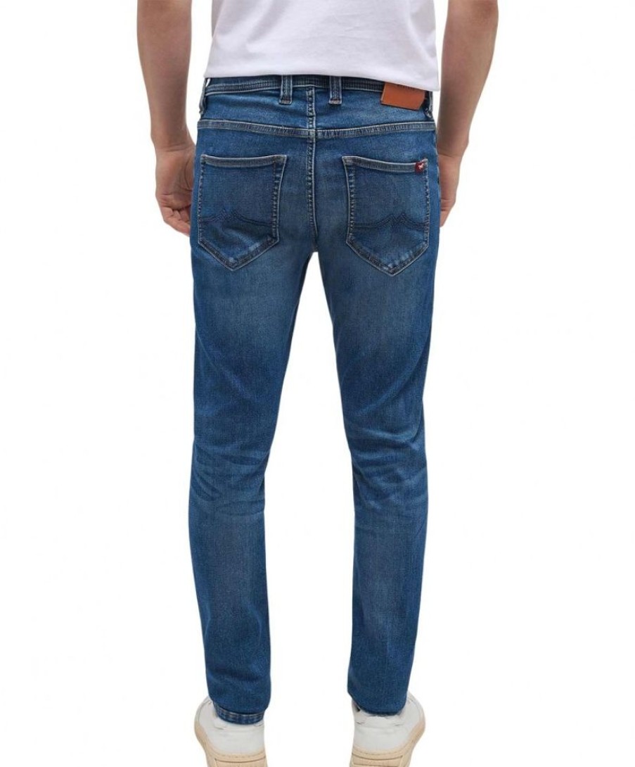 Herren Mustang Tapered | Mustang Oregon Slim K Jeans In Mittelblauer Waschung