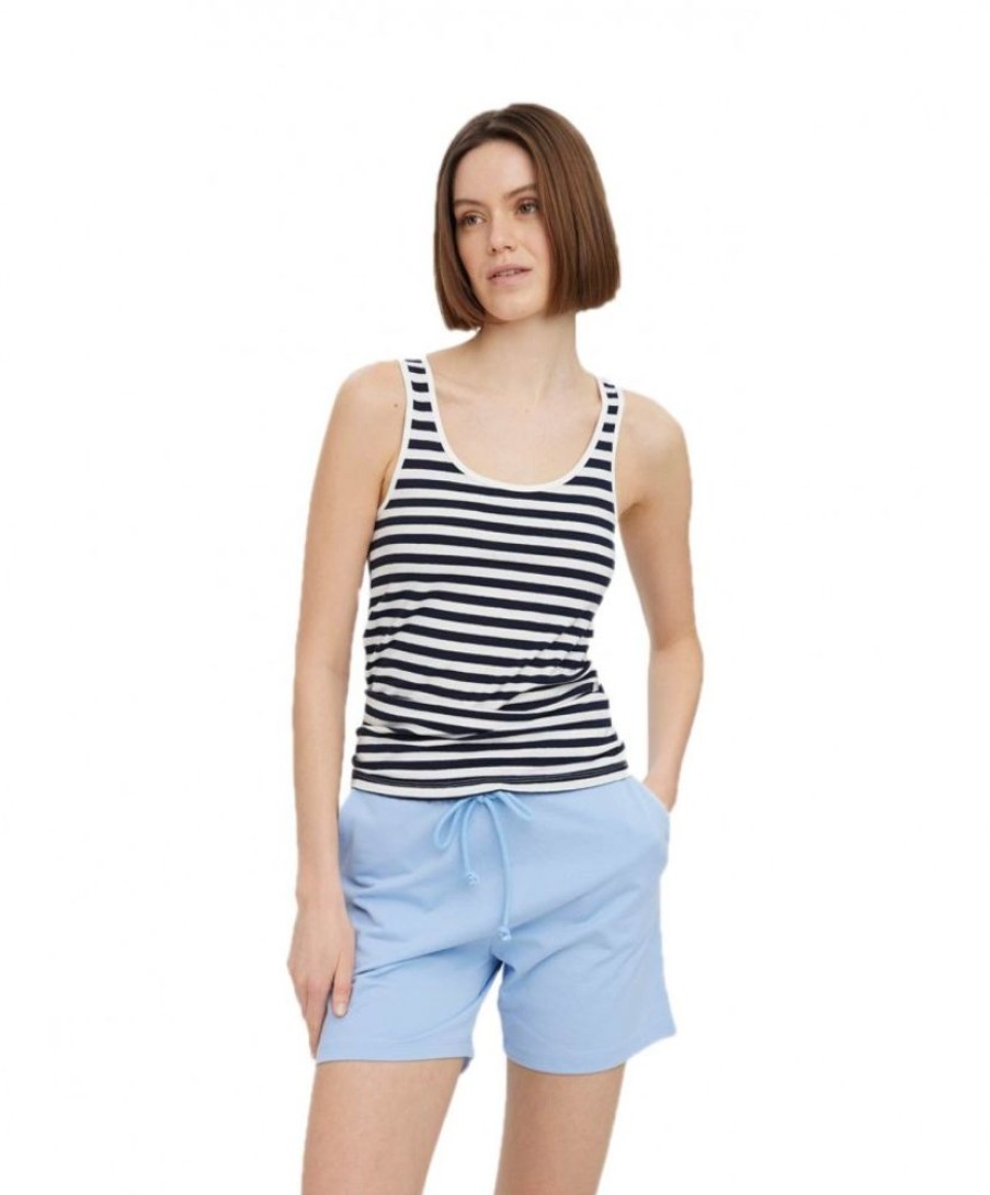 Damen Vero Moda Shirts | Vero Moda Tanktop Sailor Sabbi In Maritimen Look