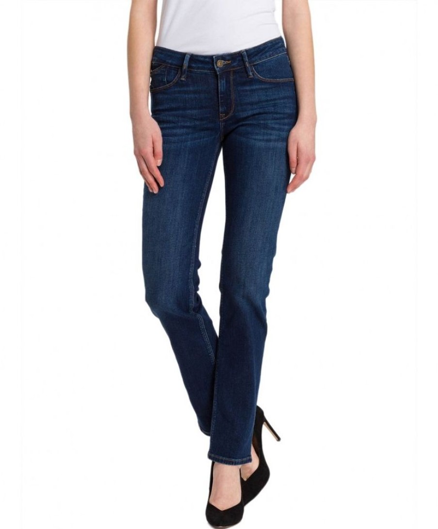 Damen Cross Regular | Cross Jeans Damen Rose In Verwaschenem Dunkelblau