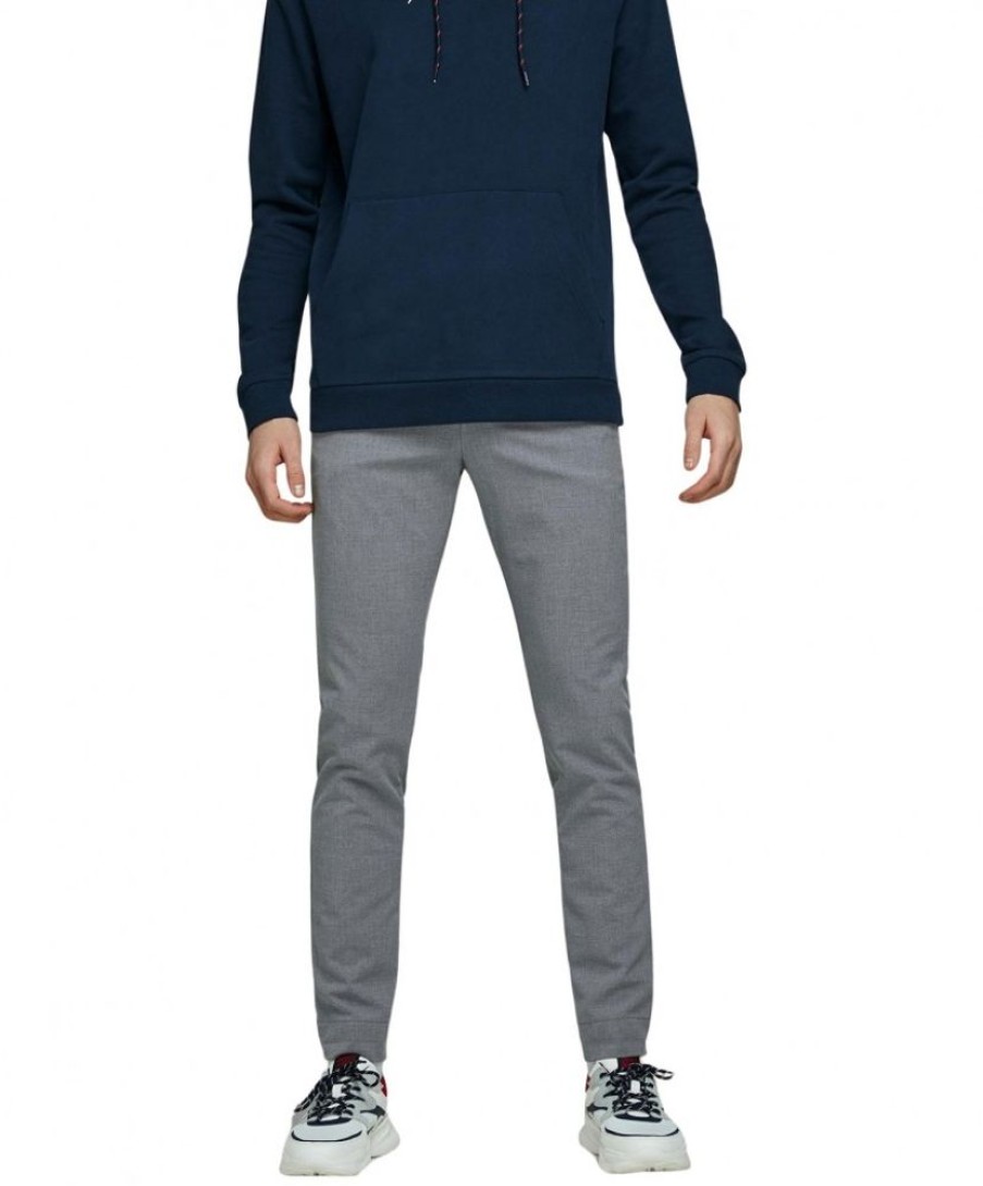 Herren Jack & Jones Chinohosen | Jack & Jones Marco Chinohose Mit Slim-Fit In Grey Melange