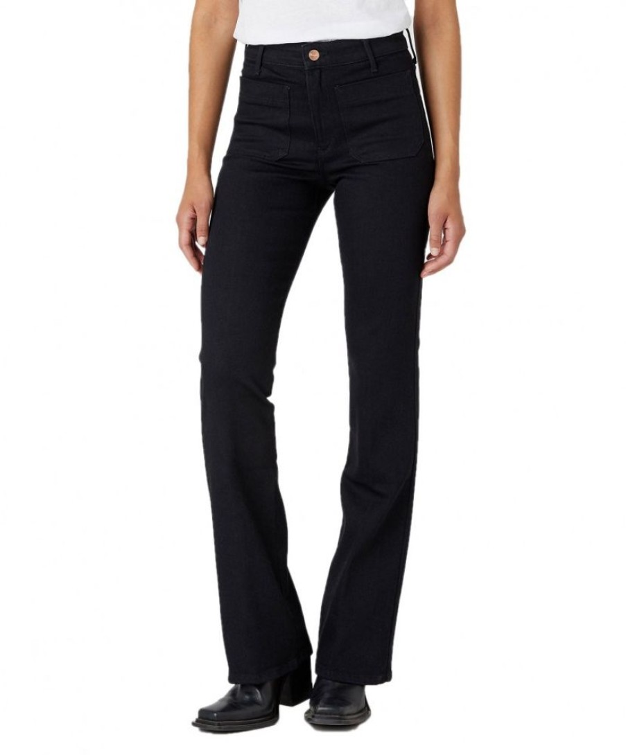 Damen Wrangler Bootcut | Wrangler Flare Jeans Mit High Waist In Schwarz