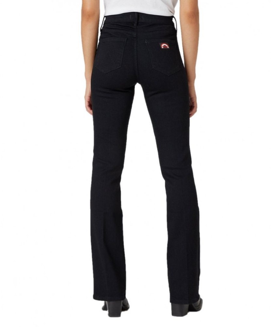 Damen Wrangler Bootcut | Wrangler Flare Jeans Mit High Waist In Schwarz