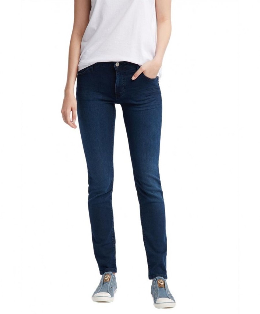 Damen Mustang Slim Fit | Mustang Sissy Slim Jeans In Dunkler Stonewash-Optik