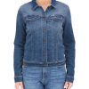 Damen Garcia Jacken | Garcia Jeansjacke Slim Sofia In Mittelblauem Vinatage-Look