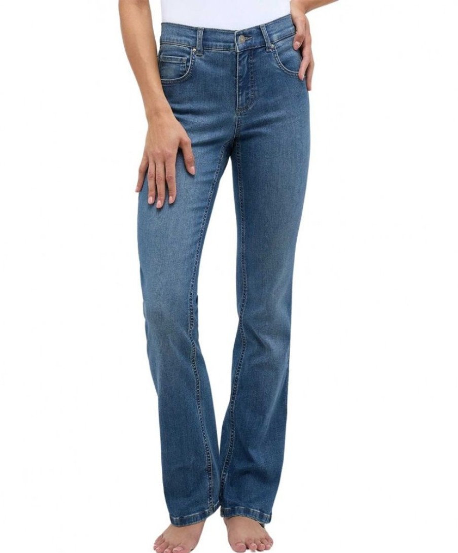 Damen Angels Bootcut | Angels Jeans Leni Mit Bootcut In Mittelblauer Waschung