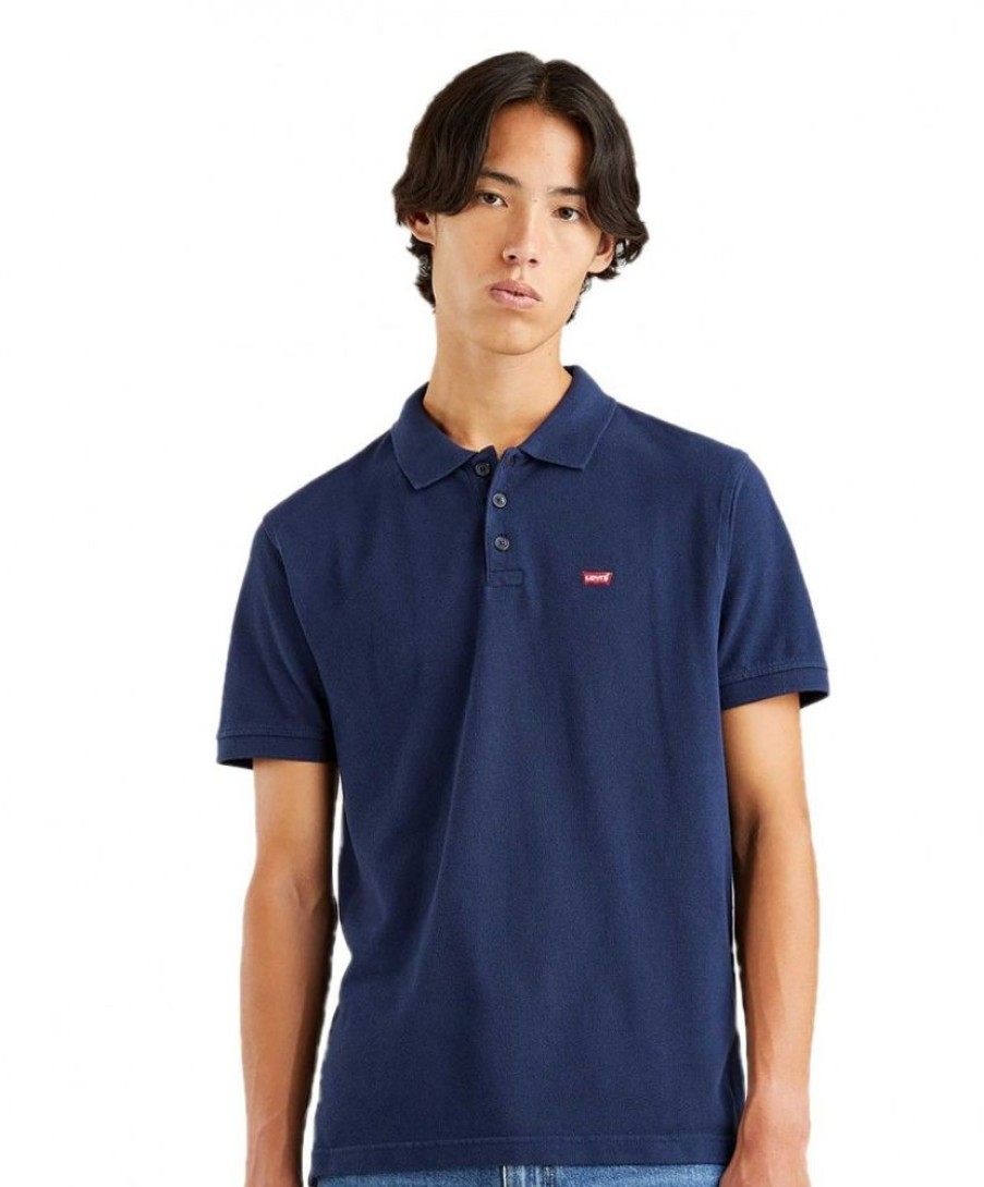 Herren Levis Shirts | Levi'S Poloshirt Housemark Polo In Blau Mit Dezentem Logo