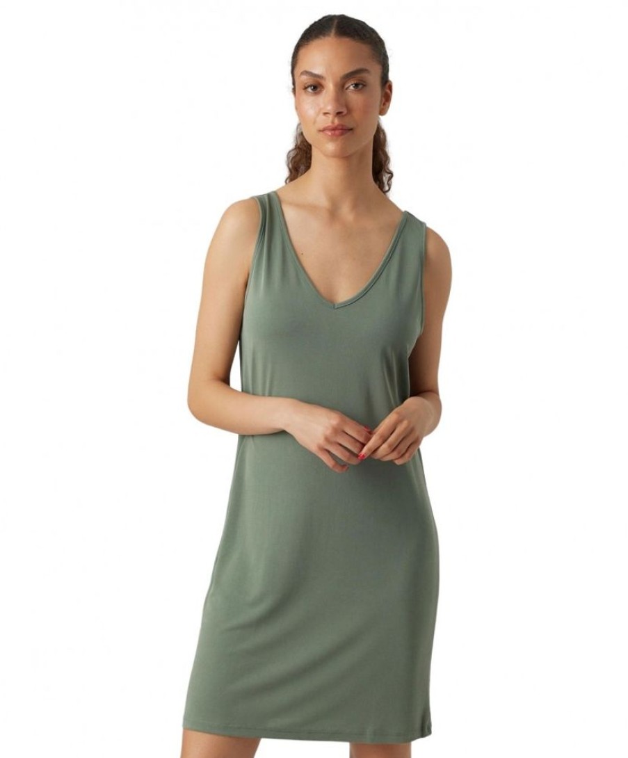 Damen Vero Moda Kleider | Vero Moda Shirtkleid Filli In Grunem Laurel Wreath