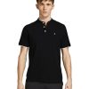 Herren Jack & Jones Shirts | Jack & Jones Poloshirt Paulos Mit Mao Kragen In Schwarz