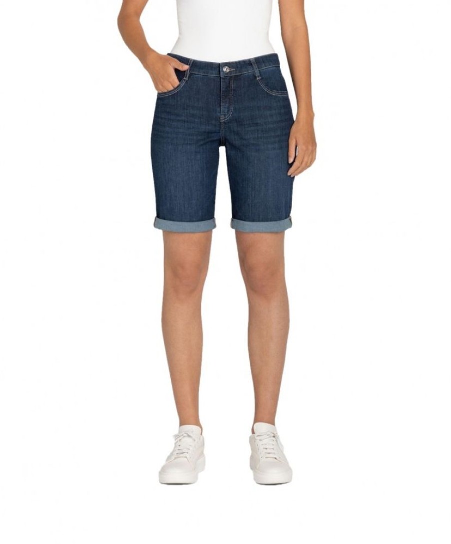 Damen MAC Shorts | Mac Shorty Jeans Shorts In Dunkelblauer Waschung