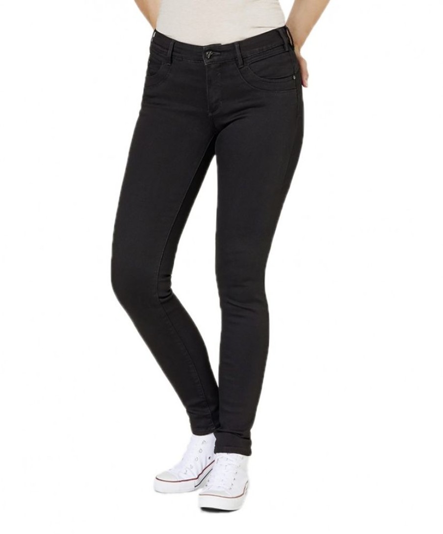 Damen Paddocks Skinny | Paddocks Jeans Skinny Fit Lucy Aus Schwarzen Shape Denim