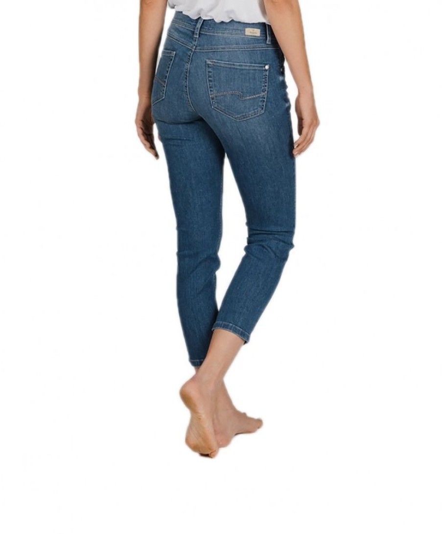 Damen Angels Slim Fit | Angels Ornella Jeans Mit 7/8- Lange In Mittelblau