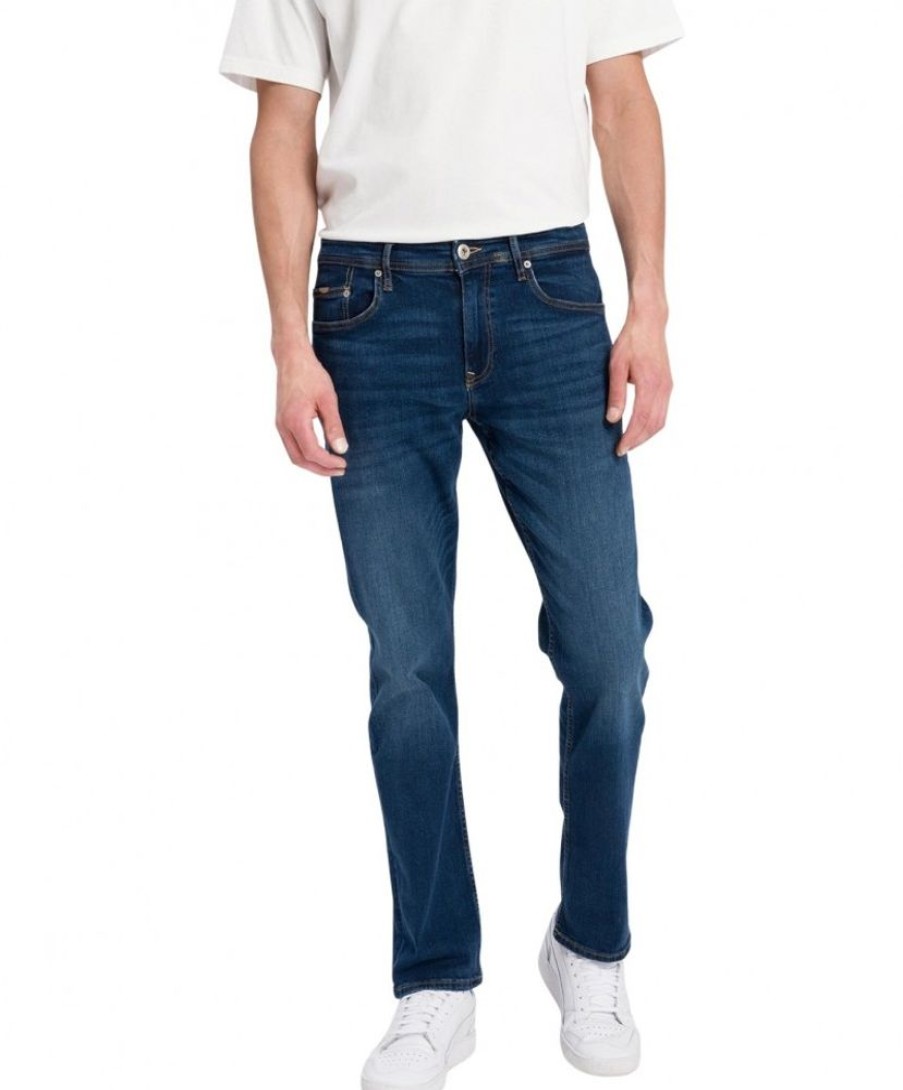 Herren Cross Regular Fit | Cross Jeans Dylan Mit Straight Leg In Dunkler Verwaschung