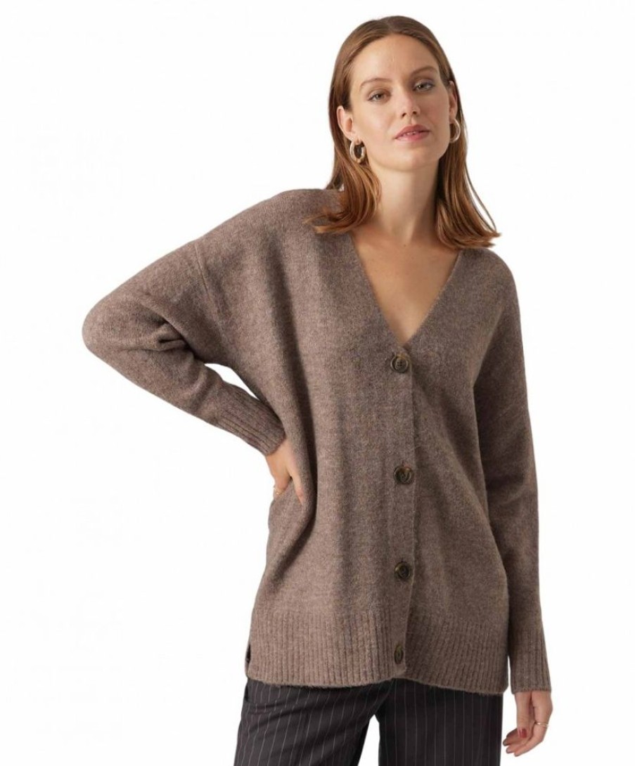 Damen Vero Moda Jacken | Vero Moda Cardigan Lefile Aus Strick In Hellbraun