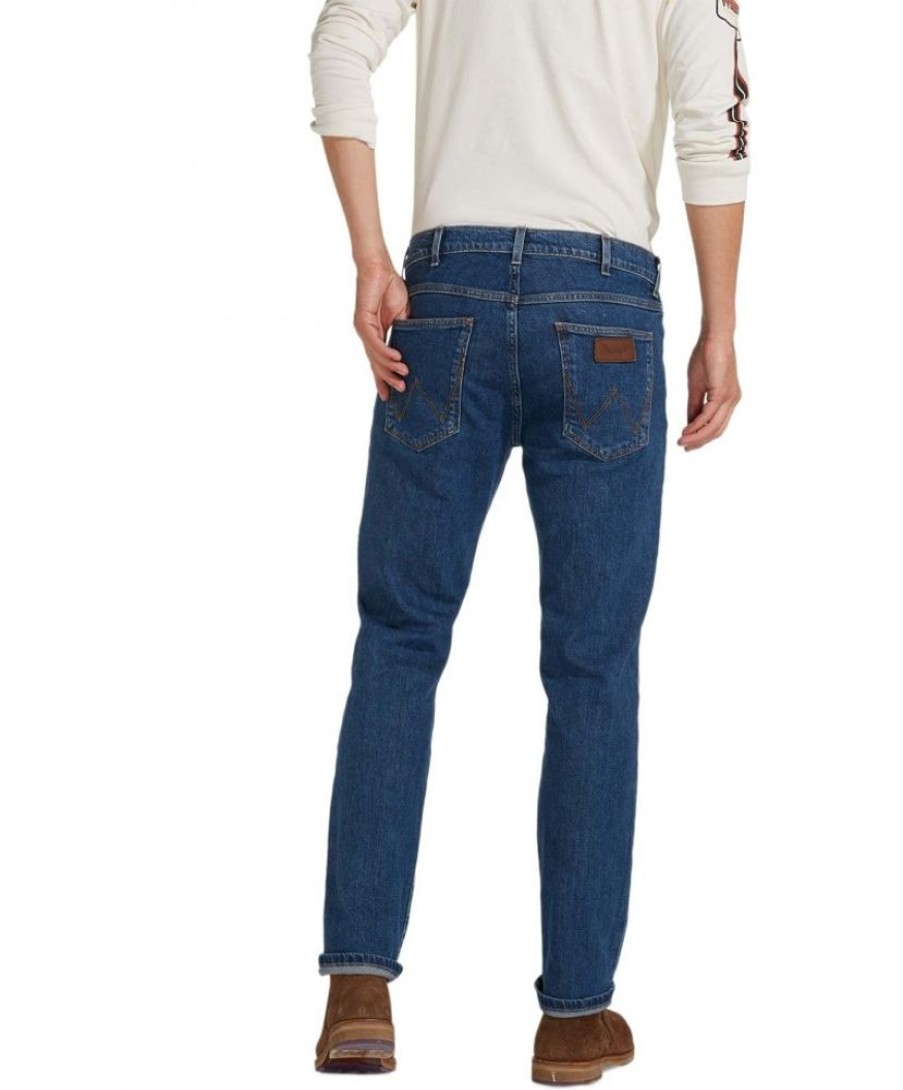 Herren Wrangler Straight Leg | Wrangler Greensboro - Darkstone Jeans Mit Geradem Bein