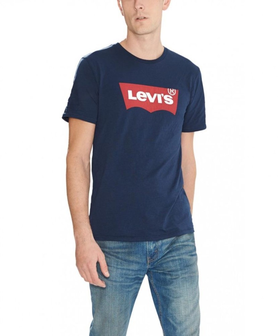 Herren Levis Shirts | Levi'S T-Shirt Batwing Tee In Blauem Dress Blues