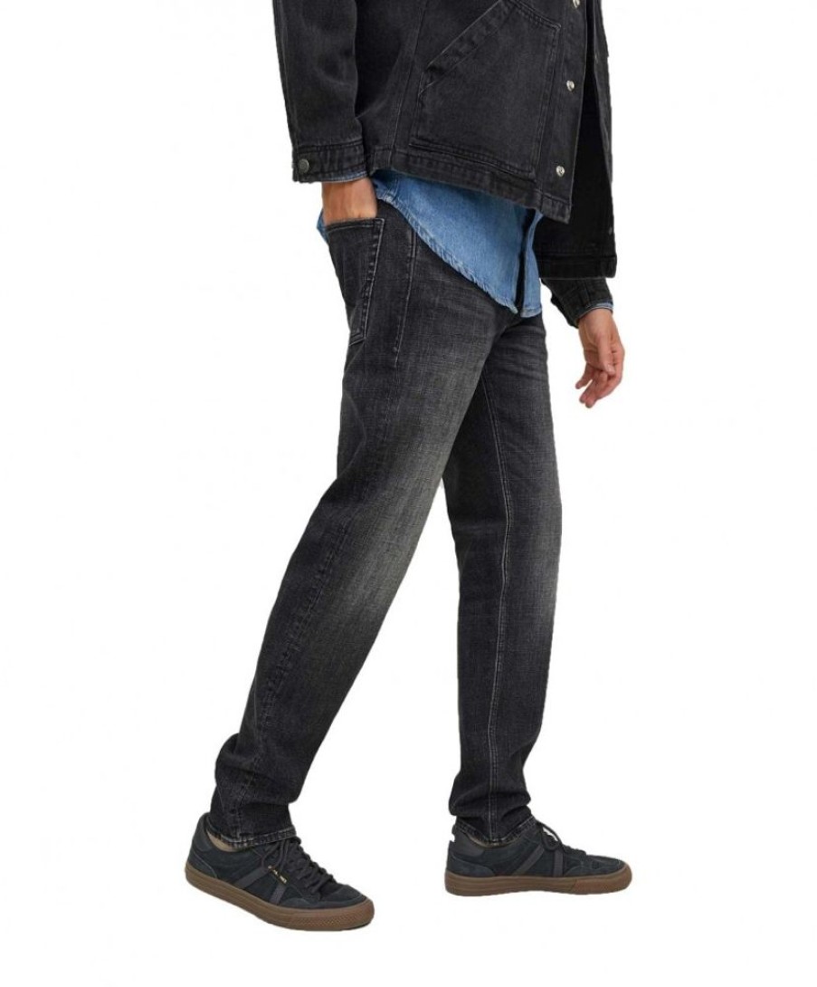 Herren Jack & Jones Stretch Jeans | Jack & Jones Mike Jeans Loose Fit In Dunkler Used-Optik