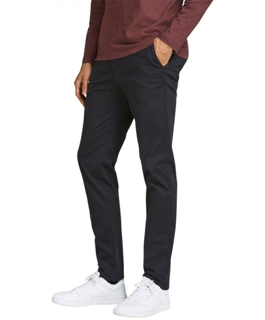 Herren Jack & Jones Chinohosen | Jack & Jones Slim-Fit Chino Marco Bowie In Schwarz