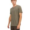 Herren Jack & Jones Shirts | Jack & Jones T-Shirt Mit Splitneck In Dusky Green